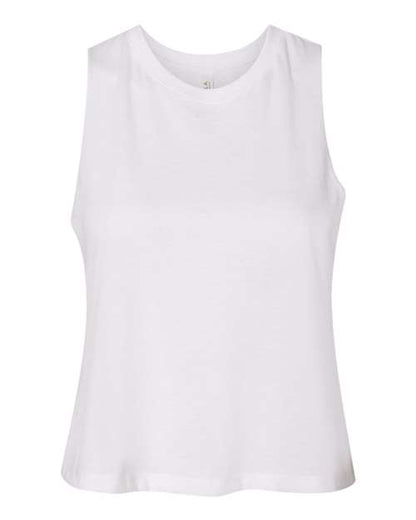 Bella Canvas 6682 Women's Racerback Crop Tank Solid White Blend S