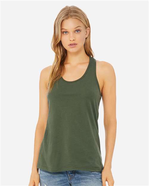Bella Canvas 6008 Women's Jersey Racerback Tank Military Green S