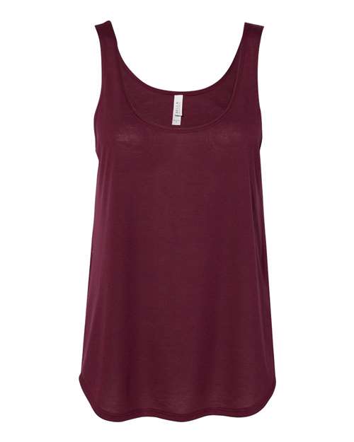 Bella Canvas 8802 Women's Flowy Tank with Side Slit Maroon S