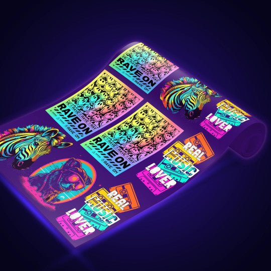 9 Colors UV DTF Transfers | CMYK + LC, LM. FY, FM| UV LIGHT