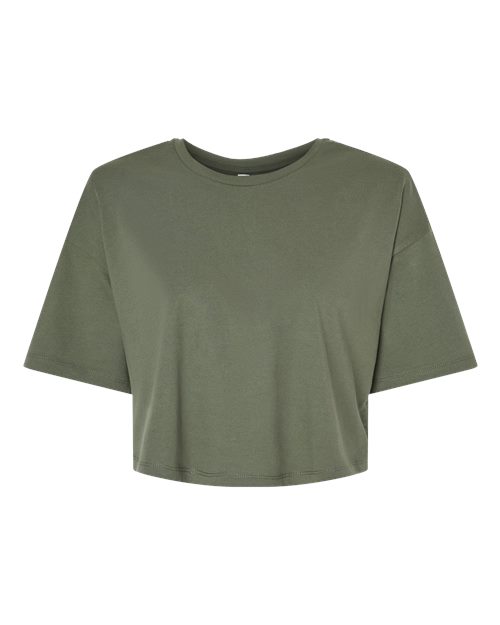Bella Canvas 6482 Women's Jersey Crop Tee Military Green S