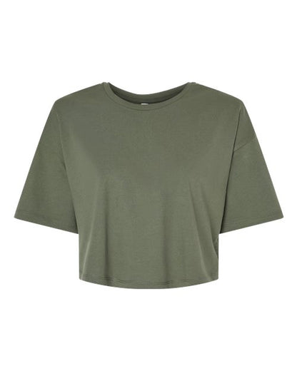 Bella Canvas 6482 Women's Jersey Crop Tee Military Green S