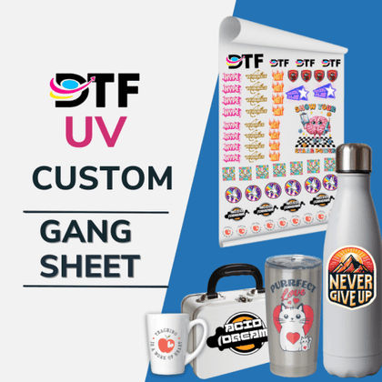 UV DTF transfers applied to cups and hard surfaces