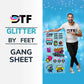 Glitter DTF Transfers: Custom Gang Sheets with Silver Shimmer