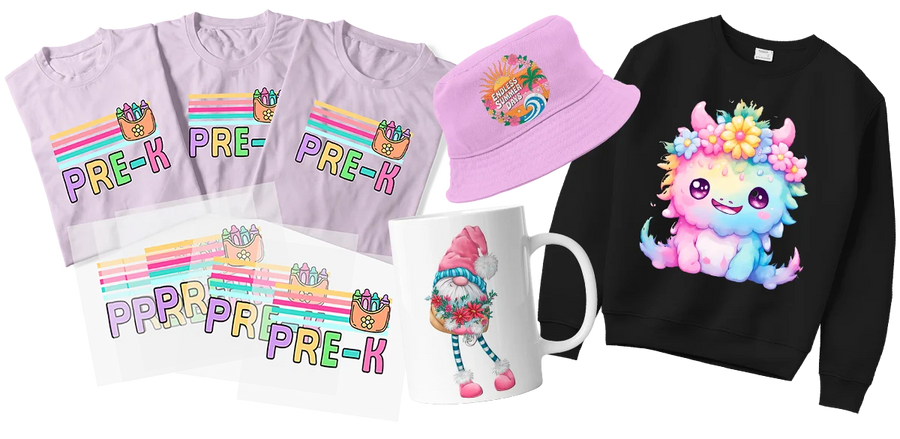 Custom DTF-printed apparel and products ready for same-day pickup in Miami