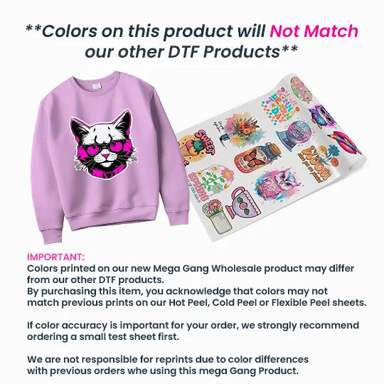 NEW 30" Mega Gang DTF Transfers Wholesale