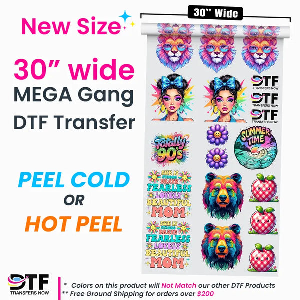 DTF Transfers Wholesale Mega Gang 30" Wide