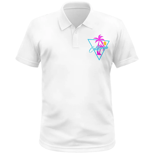 Polo shirt with fluorescent DTF logo for business events