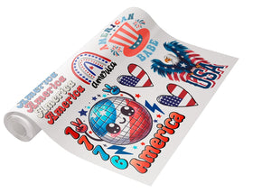 4th of July Premade DTF Gang Sheet: American Babe & 1776