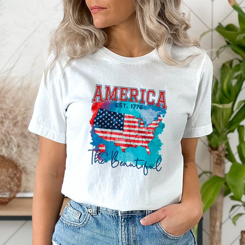 America The Beautiful Map DTF Transfer