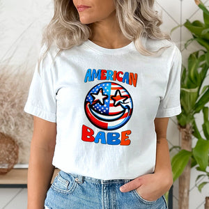 American Babe Smiley Face DTF Transfer