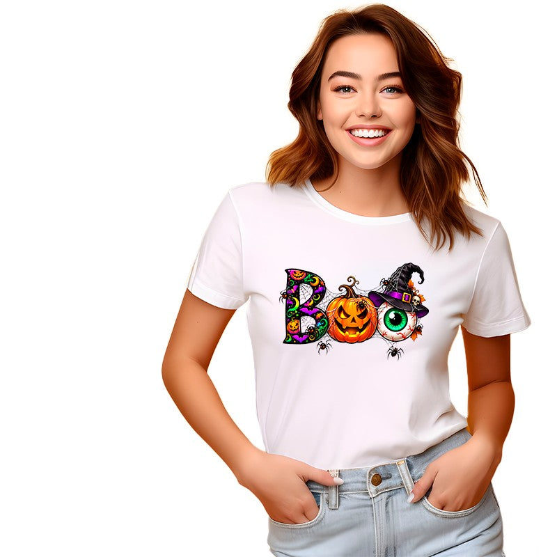 Boo Pumpkin Eyeball Witch Hat DTF Transfer