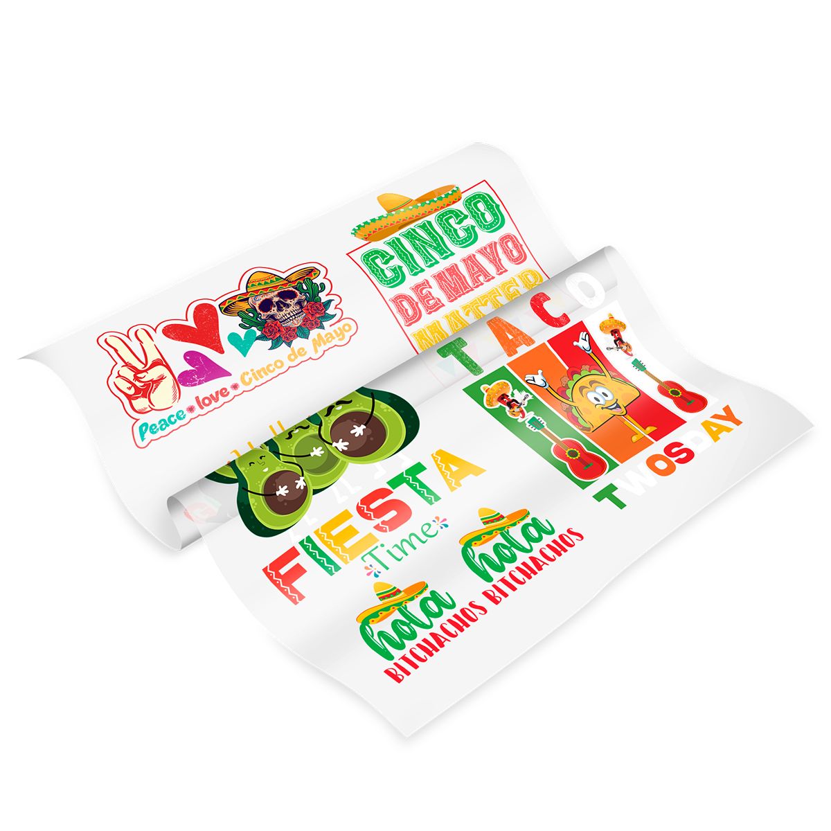 Cinco de Mayo Premade DTF Gang Sheet: Taco Tuesday Fiesta