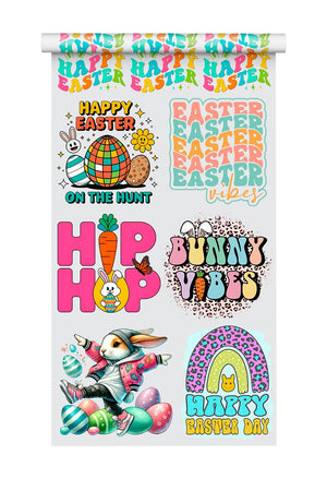 Easter Premade DTF Gang Sheet: Retro Bunny Vibes