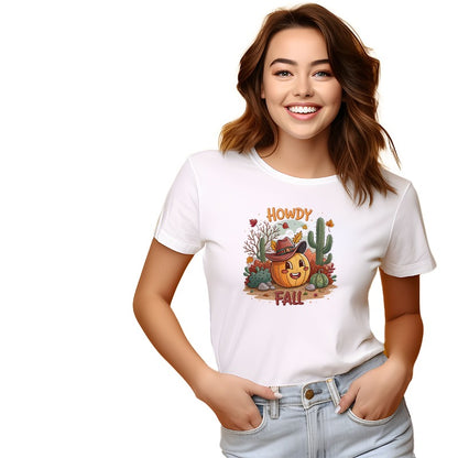 Howdy Fall Pumpkin Cowboy DTF Transfer