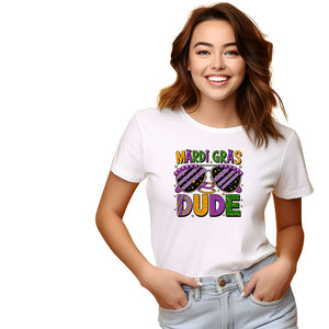 Mardi Gras Dude Sunglasses DTF Transfer