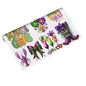 Mardi Gras Premade DTF Gang Sheet: Glitter Fleur-de-Lis