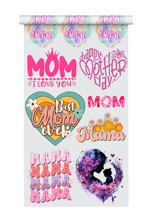 Mother's Day Premade DTF Gang Sheet: Watercolor Mom Love