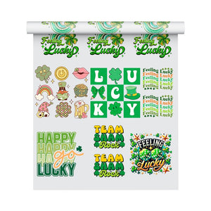 St Patrick's Day Premade DTF Gang Sheet: Feeling Lucky & Pot of Gold