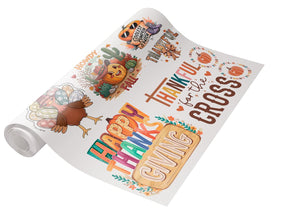 Fall & Thanksgiving Premade DTF Gang Sheet: Howdy Fall & Thankful