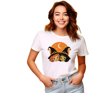 Two Witch Girls Moon DTF Transfer
