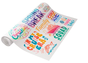 Vacation & Cruise Premade DTF Gang Sheet: Family Cruise Era