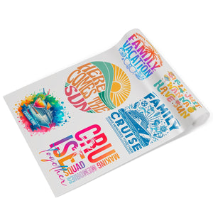 Vacation & Cruise Premade DTF Gang Sheet: Family Vacation Sun