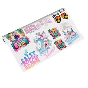 Vacation & Cruise Premade DTF Gang Sheet: Girls Trip & Beach Besties