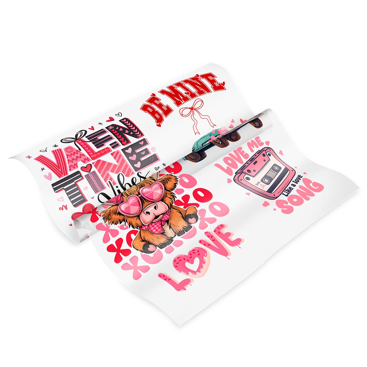 Valentine's Day Premade DTF Gang Sheet: Be Mine & XOXO