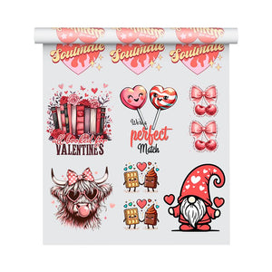 Valentine's Day Premade DTF Gang Sheet: Perfect Match & Cherries