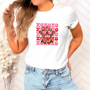 XOXO Highland Cow DTF Transfer